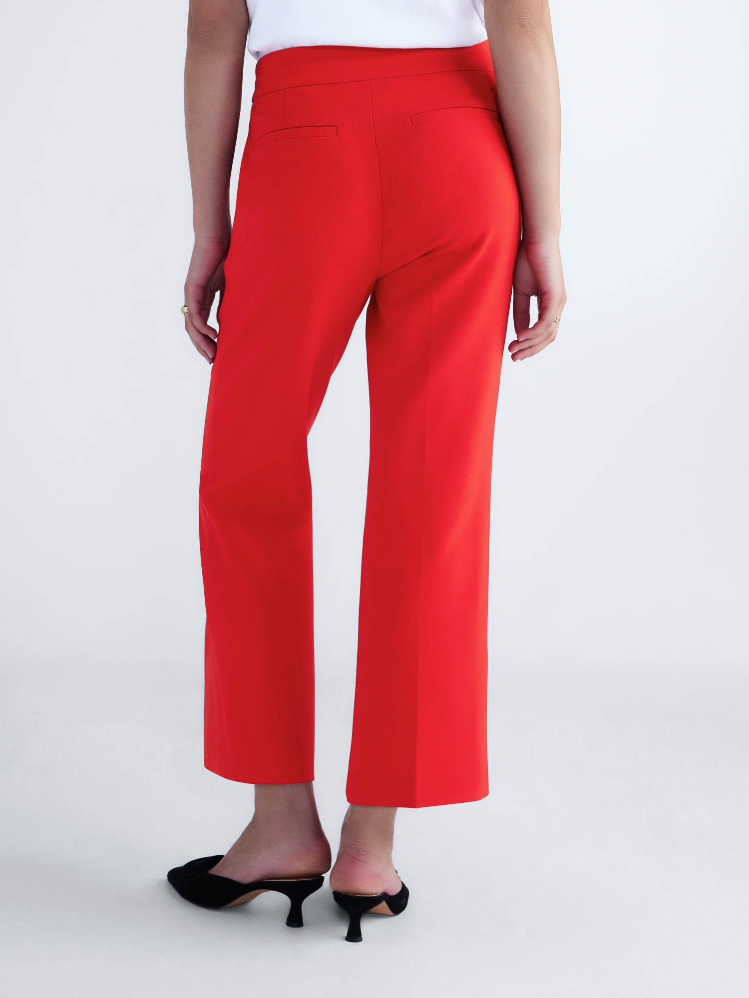 Free Assembly Women's and Women's Plus Cropped Kick Flare Trousers, 26" Inseam, Sizes 0-18