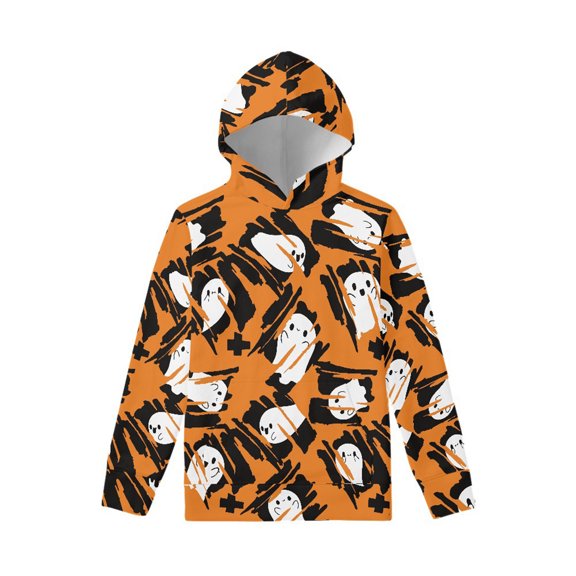 eczipvz Kids Hoodies for Boys Boys' Pullover Hoodie Fleece Sweatshirt Large Front Pocket Orange,6-8 Years