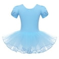 thumbnail image 5 of TiaoBug Girls Ballet Leotard Tutu Dress Gymnastic Skating Short Sleeve Jumpsuit 3-12, 5 of 7