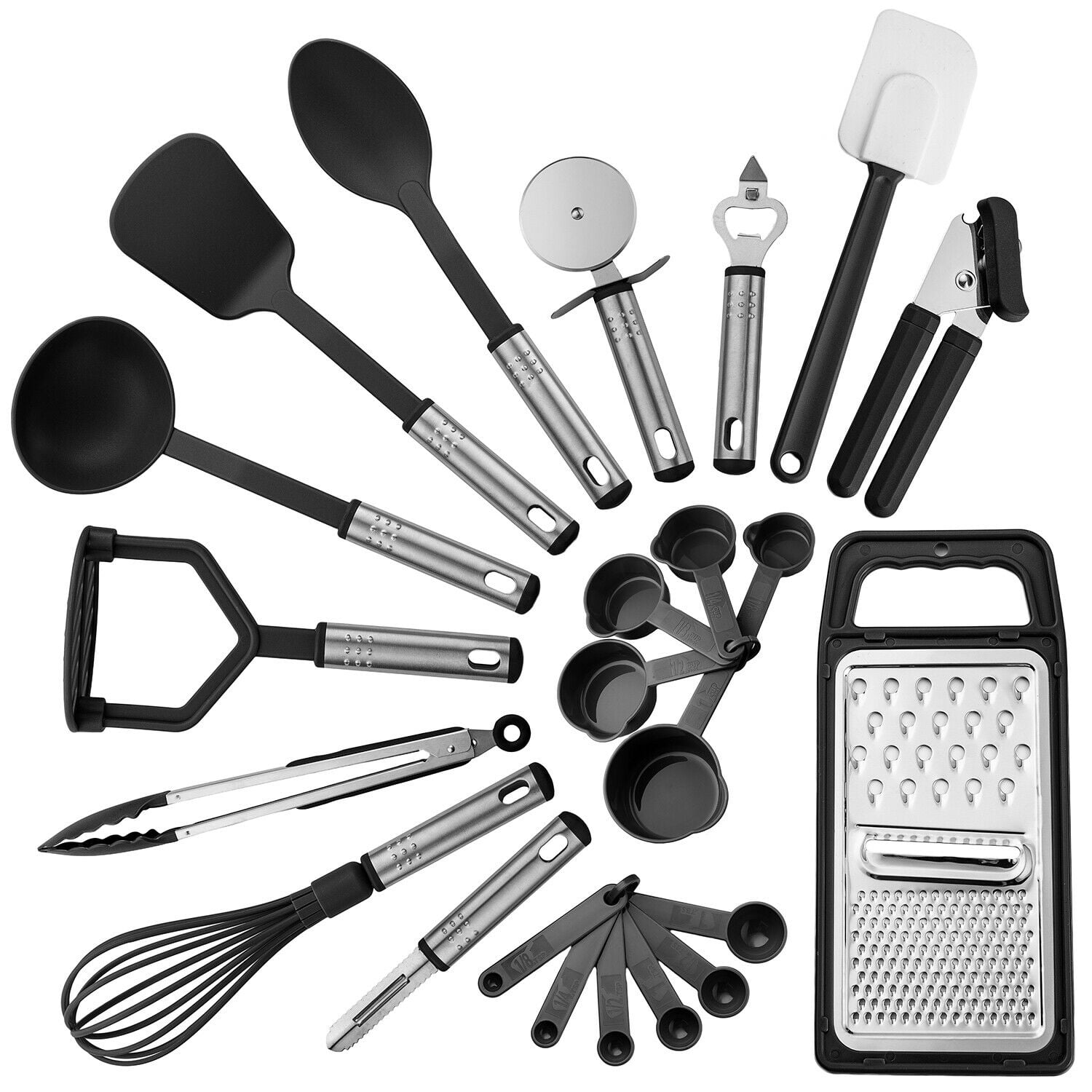23 Piece Kitchen Utensils Set Cooking Tools - Nylon, Stainless Steel, –  Home And More Direct