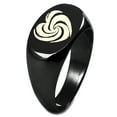 thumbnail image 1 of Sterling Silver Love Swirl Heart Engraved Oval Flat Top Polished Ring, 1 of 1