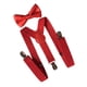 thumbnail image 1 of Tirantes elásticos ajustables en forma de Y para hombre con pajarita Rojo, 1 of 9