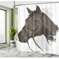 thumbnail image 5 of Ambesonne Animal Shower Curtain, Wild Horse Portrait, 69"Wx75"L, Brown White, 5 of 5