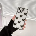 thumbnail image 4 of Funda blanda con diseño de cuadros y corazones de amor para iPhone 11, 12, 13 Pro Max, X, XR, XS Max, 6, 7, 8 Plus, protección de lente transparente, 4 of 4
