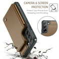 thumbnail image 3 of for Samsung Galaxy S21 FE Premium PU Leather Back Case, Multiple Card Slots Design, Double Magnetic Clasp Study Kickstand RFID Blocking Classic Phone Cover for Samsung Galaxy S21 FE, Brown, 3 of 9