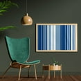 thumbnail image 2 of Harbour Stripe Wall Art with Frame, Retro Shades of Stripe Abstract Vintage Design, Printed Fabric Poster for Bathroom Living Room Dorms, 35" x 23", Navy Blue White, by Ambesonne, 2 of 2