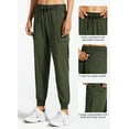 thumbnail image 3 of MASKERT Women's Cargo Pants Lightweight-Quick Dry Hiking Pants Athletic Lounge Casual Travel Army Green（Size XS-XXXL）, 3 of 9