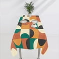 thumbnail image 6 of Mid Century Tablecloth, Abstract Geometric Modern Optical Half Circles Pattern Nordic Style Table Cloth Cover for Indoor Picnic Party, Orange Green Red Rectangle(55x55in), 6 of 6
