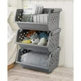 thumbnail image 6 of 3-pack Stackable Storage Baskets, Plastic Stacking Organizer Bins, 6 of 7