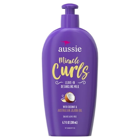 For Curly Hair - Aussie Paraben-Free Miracle Curls Detangling Milk w/ Coconut, 6.7 fl (Best Curl Cream For Black Hair)