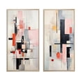 thumbnail image 2 of Designart "Fragmented Harmony Beige Pink Suprematism II" Abstract Suprematism Framed Wall Art Set Of 2 - Multi-Color Abstract Framed Canvas Set For Living Room Decor, 2 of 7