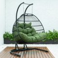 thumbnail image 2 of 2 Person Hanging Egg Chair - Folding Wicker Swing Seat, Outdoor Porch Patio Double Chair, Durable Aluminum Frame, 2 of 10