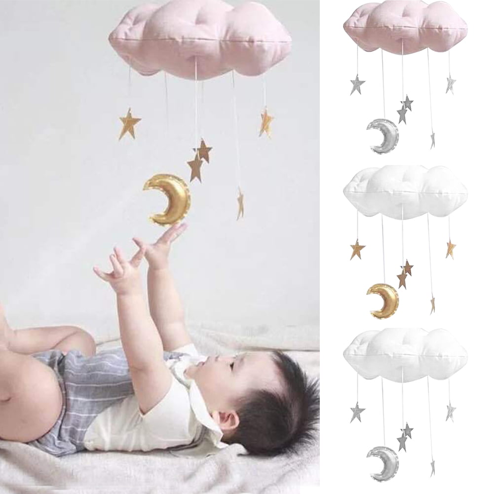 Kids Room Decor Wind Chimes Moon Doll Crib Hanging Toys Cloud Wall Ornaments 