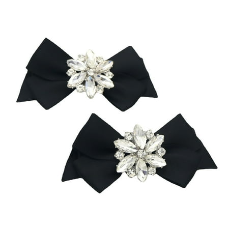 

Shoe Flower DIY Bowknot Patches Shoe Clips with for Rhinestone Women Lady DIY Shoes Decoration Charms Accessories 1 Pair