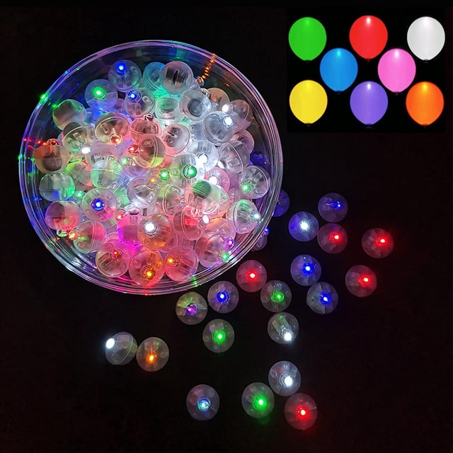 Luz LED para globos Aogist Multicolor Rainbow, 100 unidades