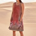 thumbnail image 1 of WILLBEST Vestidos De Verano Vestido De Lino Para Mujer Vestido De Playa Informal Hasta La Rodilla Vestido Sin Mangas Vestido Casual Estampado De Verano Con Bolsillos, 1 of 3