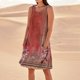 thumbnail image 1 of WILLBEST Vestidos De Verano Vestido De Lino Para Mujer Vestido De Playa Informal Hasta La Rodilla Vestido Sin Mangas Vestido Casual Estampado De Verano Con Bolsillos, 1 of 3