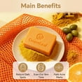 thumbnail image 4 of OrientLeaf Kojic Acid Soap with African Net Sponge, Handmade Turmeric Kojic Acid Soap Bar for Face & Body with Glycerin, Olive Oil, and Collagen for Men & Women, 4 oz × 2 Bars, 4 of 8