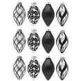 thumbnail image 2 of SLEETLY 12pk Christmas Tear Drop Finial Hanging Pendant Ornaments for Tree Holiday Xmas Decorations, Long 4 inch Big Shatterpoof Plastic, Black, 2 of 10