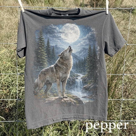 God Tee Vintage Howling Wolf Graphic Tee Moonlit Forest Wildlife Shirt Night Nature Retro Outdoor Top Comfort Colors® Animal Gift Tee White XL