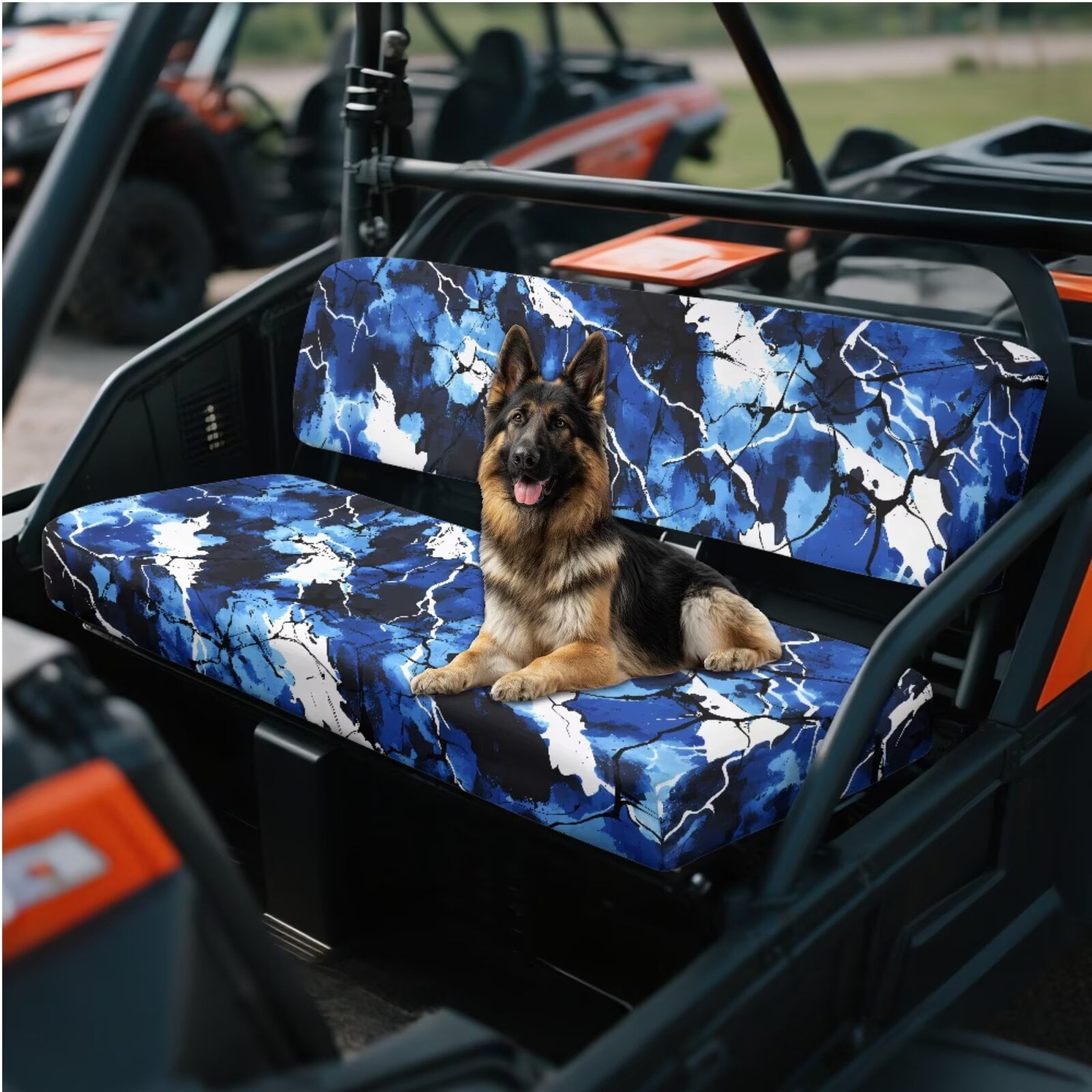 Uorisanigo Blue Camouflage Mule Seat Covers UTV Bench Seat Cover Accessories Compatible with Kawasaki Mule 3000 3010 3020, Non-Slip UTV Seats Cushion All Weather Protection
