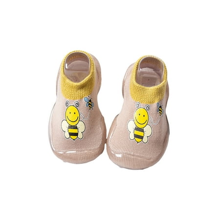

DNDKILG Toddler Child Girl s Boy Cartoon Animal Spring Summer Fall Slippers Floor Socks Infant Baby Non-Slip Breathable Elastic First Walkers Shoes Beige 6M-2.5Y