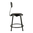 thumbnail image 3 of National Public Seating (5 Pack) NPS® 18"Heavy Duty Vinyl Padded Steel Stool With Backrest, Black, 3 of 8