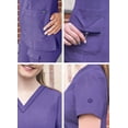 thumbnail image 4 of Adar Pro Heather Scrubs for Women - Elevated V-Neck Scrub Top - P4212H - Heather Grape - 2X, 4 of 7