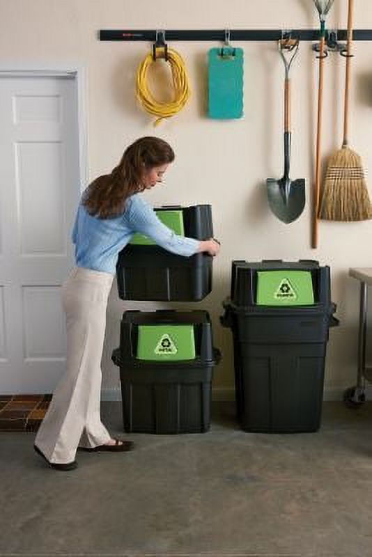 Rubbermaid, Black Stackable Recycling Bin, 18-Gallon, Plastic - image 5 of 6