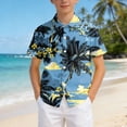 thumbnail image 7 of Ulanda Boy's Button Down Hawaiian Shirt Short Sleeve, Kids Summer Beach Hawaiian Shirts for Boys for 7-14 Years (Navy, 9-10 Years), 7 of 7