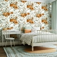 thumbnail image 2 of Peel and Stick Wallpaper Contact Paper Fall botanical white pumpkins orange neutral flowers leaves Self Adhesive and Removable 24in x 118in, 2 of 8