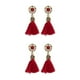 thumbnail image 3 of Guardurnaity Pendientes largos de borla Retro barroco palacio oreja anillo Vintage moda Chic geométrico colgante hueco colgantes orejas gotas Rojo 2Conjunto, 3 of 6