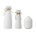 thumbnail image 3 of Juego de 3 jarrones de cerámica con flores, jarrones de porcelana, elegantes jarrones decorativos. Blanco, 3 of 9