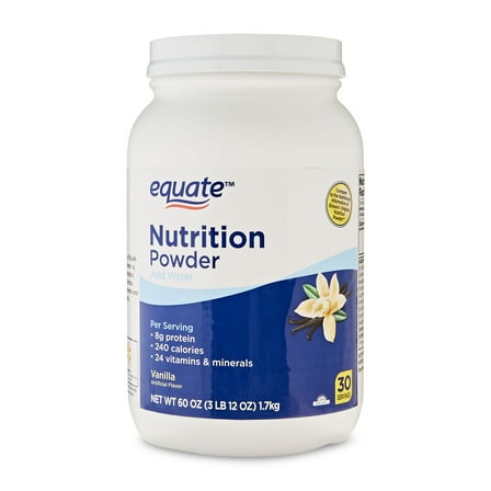 Equate Adult Nutrition Powder, Vanilla, 3.77 lbs, 30 Servings