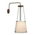 thumbnail image 3 of Jamie Young Co California 1-Light Metal & Linen Wall Sconce in Brass/Off White, 3 of 9