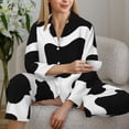 thumbnail image 6 of Uemuo Cow Print Black White Pattern Womens Pajama Sets,PJ Set for Women,Pajamas for Women Logo,Long Sleeve Pajama Set for Women,Soft Long Sleeve Top With Pants-Small, 6 of 9