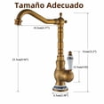 thumbnail image 4 of Grifo antiguo retro,Cobre puro y material cerámico de alta calidad,Grifo monomando para agua fría y caliente,Con accesorios de montaje,Adecuado para cocina y baño., 4 of 7