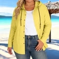 thumbnail image 5 of FRSASU Cotton Linen Hoodies for Women Button Down Sun Protection Casual Plus Size Long Sleeve Summer Vacathion Beach Tops Yellow, 5 of 7
