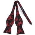 thumbnail image 4 of HISDERN Mens Bow Ties Burgundy Floral Bowties Handkerchief Bowtie Pocket Square Set Self Tie Bowtie, 4 of 8