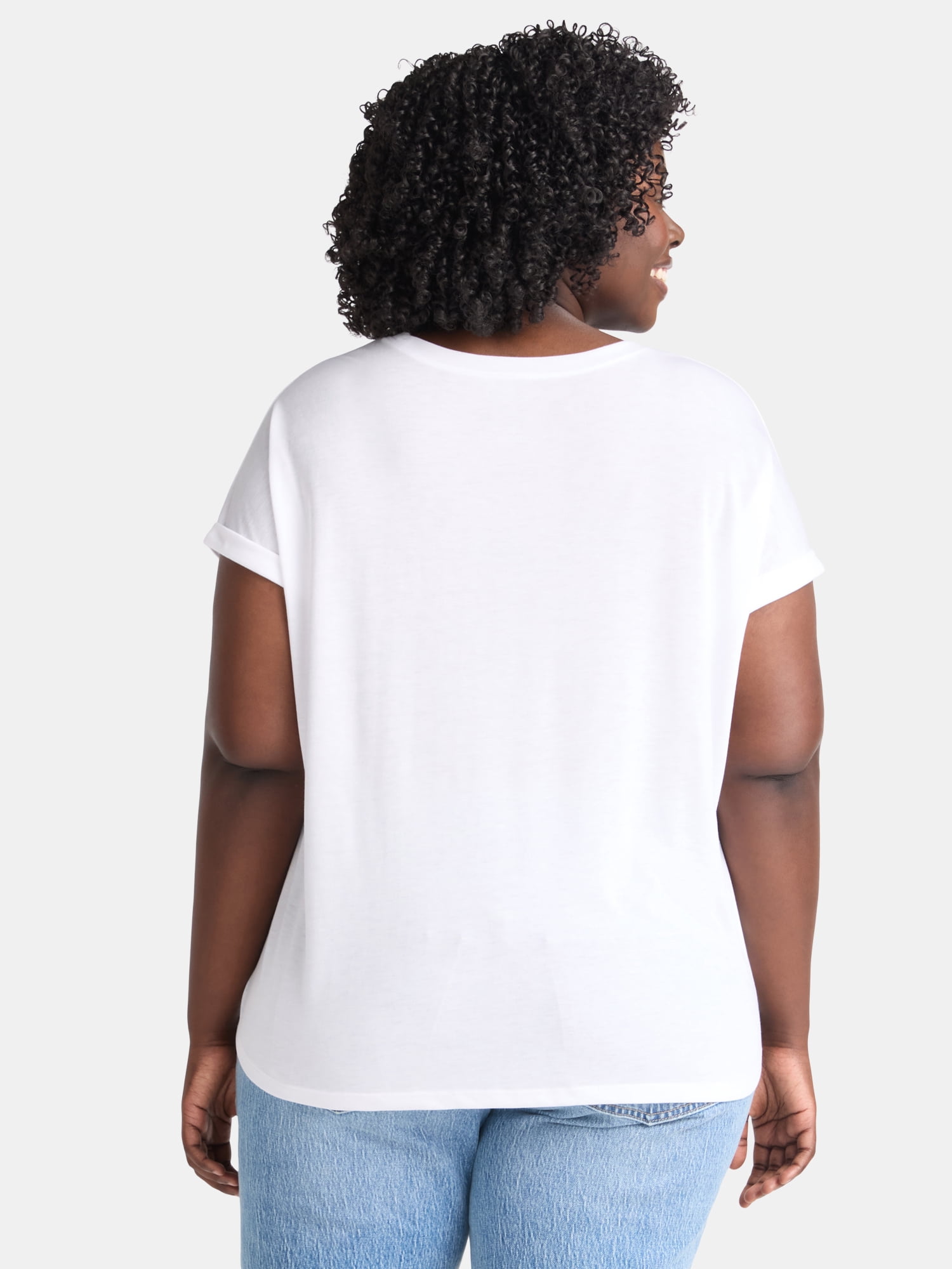 Terra & Sky Women's Plus Size Woodstock Band Graphic Tee, Sizes 0X-4X