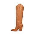 thumbnail image 6 of Steve Madden Lasso Cognac Pull On Stacked Block Heel Pointed Toe Knee High Boots (Cognac, 11), 6 of 9