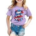 thumbnail image 4 of Quealent Kids Toddler Little Girls 250 Years Anniversary USA Shirt 250th Birthday 4th of July T-Shirt Patriotic Top (Purple, 5-6 Years), 4 of 5