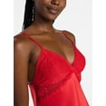 thumbnail image 5 of Joyspun Women’s Lace Trim Satin Valentine's Day Chemise, Sizes S-3X, 5 of 7