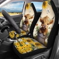 thumbnail image 2 of Binienty Cute Highland Cow Car Accessories Auto Seat Cover for Men Women, Car Seat Protector Blanket Full Set of 4 Pack, Universe All Seasons Use Fit for Car, Truck or SUVs, 2 of 6