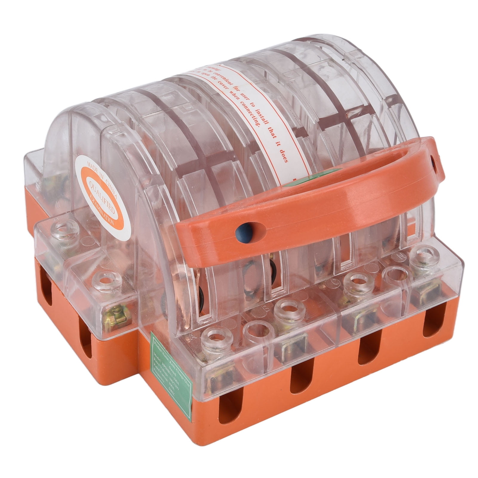 Knife   Switch AC380V 100A 4 Pole Double Throw Transparent Shell LED Indicators Disconnect Knife Switch Laegsmetg
