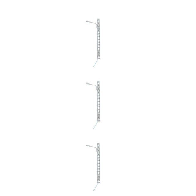 pitrice Model Railway Lamp Classical Pathway Single-Head Lightweight Ladder Streetlights Miniature Outdoor LED Metal Lamppost Silver(White Light) 3Set