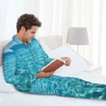 thumbnail image 6 of Naloa Crystal Clear Ocean Waves Men’s Pajamas Set - Long Sleeve Button Down Sleep Shirt and Pajama Bottoms Sleepwear Set-Medium, 6 of 7