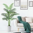 thumbnail image 4 of 6ft artificial palm tree con real bark design y 9 adjustable branches: fake tropical paradise palm tree potted para indoor home y oficina moderno decor, 4 of 5
