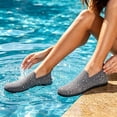 thumbnail image 2 of YOUYEDIAN Water Shoes For Women Quick Dry Breathable Knit Aqua Shoes Non Slip Outdoor Beach Walking Casual Water Sport Swim Shoes(Dark Gray), 2 of 5