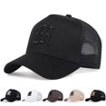 thumbnail image 2 of Unisex Gothic Letter Embroidery Baseball Net Caps Spring and Summer Outdoor Adjustable Casual Hats Sunscreen Hat Black Gold Adjustable, 2 of 6